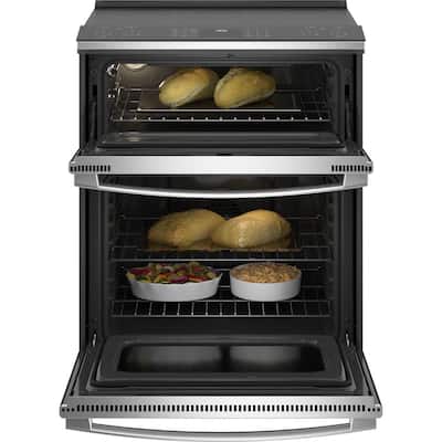 Profile 6.6 cu. ft. Smart Slide-in Double Oven Electric Range with Self-Cleaning Convection Oven in Stainless Steel