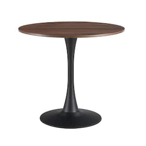 31 in. x 31 in. x 29 in. Black Frame Dining Table, Kitchen Table with Nature Wood Top for Kitchen Dining Room