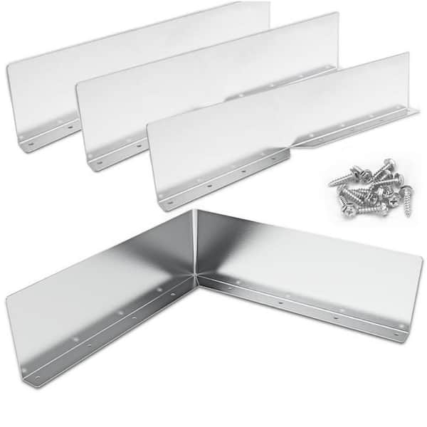 4 Pcs Gutter Valley Splash Guard, Rain Gutter Valley Roofing Gutter Guards with Screws for House Shingle Roofs