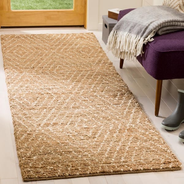 Bohemian Natural/Ivory 3 ft. x 8 ft. Geometric Runner Rug