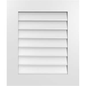 22 in. x 26 in. Rectangular White PVC Paintable Gable Louver Vent Non-Functional