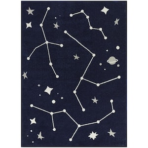 Galileo Navy 5 ft. 3 in. x 7 ft. Novelty Area Rug
