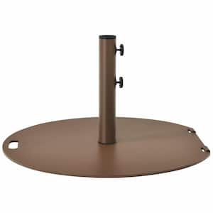 27.5 in. Steel Patio Umbrella Base in Brown with Wheels