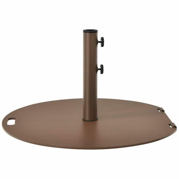 LIVIZA 27.5 in. Steel Patio Umbrella Base in Brown with Wheels