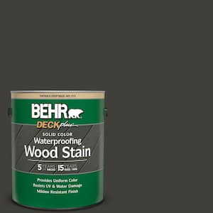 1 gal. #S-H-790 Black Suede Solid Color Waterproofing Exterior Wood Stain