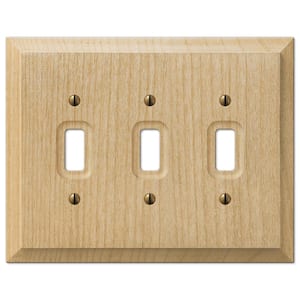 Cabin 3-Gang Unfinished Toggle Wood Wall Plate