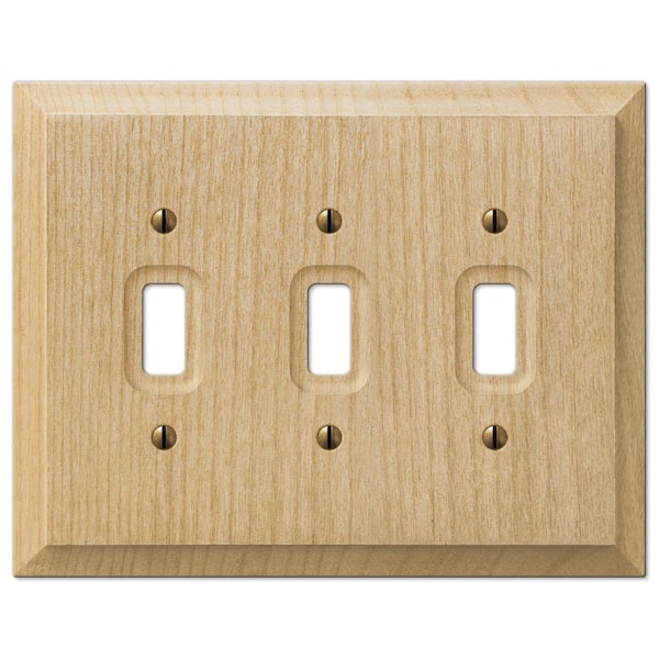 Amerelle Cabin 3-Gang Unfinished Toggle Wood Wall Plate