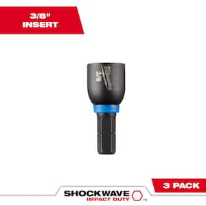 SHOCKWAVE Impact Duty 3/8 in. Alloy Steel Magnetic Insert Nut Driver (3-Pack)