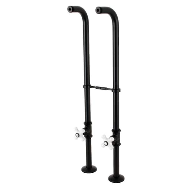 Kingston Brass Freestanding Supply Line with Stop Valve in Matte Black