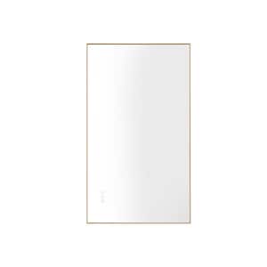 24 in. W x 42 in. H Rectangular Framed Wall Mount Bathroom Vanity Mirror Anti-Fog Mirror Separately Control in Gold