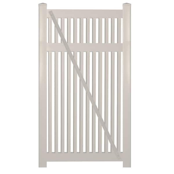 Weatherables Williamsport 5 ft. W x 5 ft. H Tan Vinyl Pool Fence Gate Kit Includes Gate Hardware