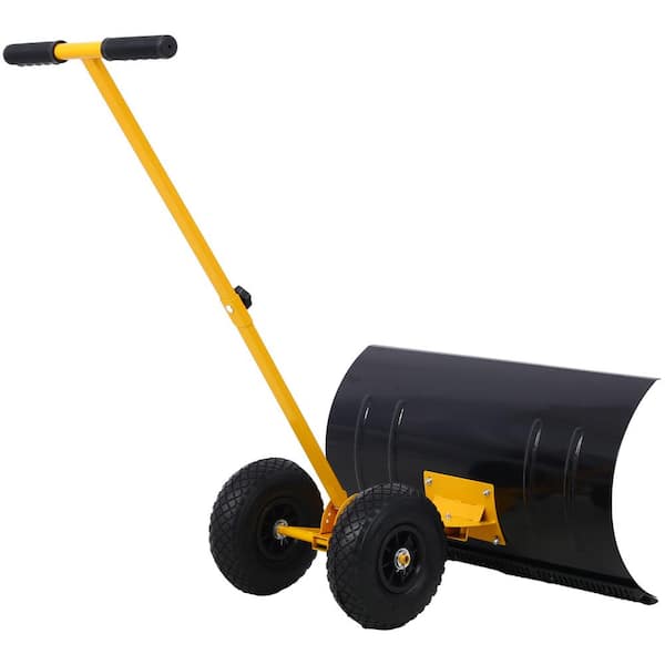 Tunearary 40 in. Metal Handle Bi-Metal Snow Shovel in Yellow