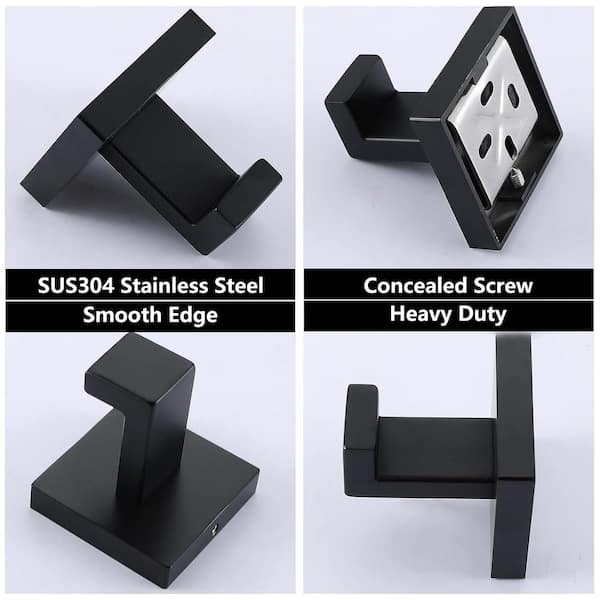 Reviews for ATKING Wall-Mount J-Hook Robe/Towel Hook Square Robe