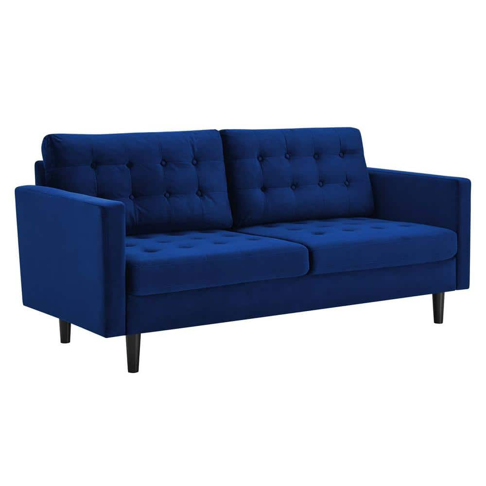 MODWAY Exalt 75 In Wide Tufted Squared Arm Performance Velvet Modern   Navy Modway Sofas Couches Eei 4444 Nav 64 1000 