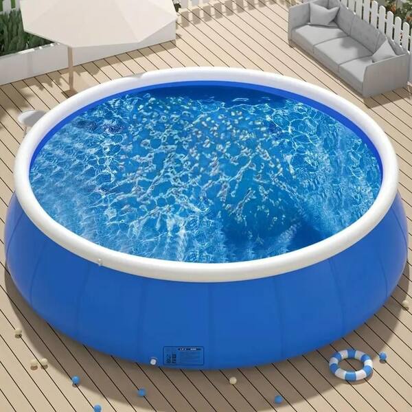 Liza Outdoor Patio Blue 6 ft. x 6 ft. Round 1.73 in. Deep Hard Side Pool