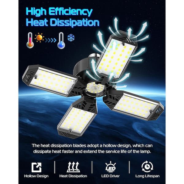 Lukyamzn 130W 13000 Lumen LED Garage Ceiling Light 2 Pack