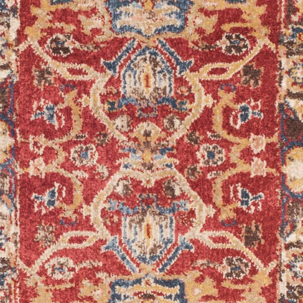 Handmade Red Synthetic Stain-Resistant Runner Rug, 2'3" x 12'