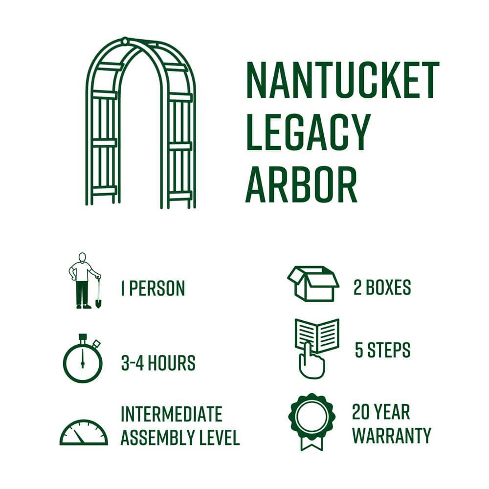 Nantucket Legacy White Vinyl Garden Arbor