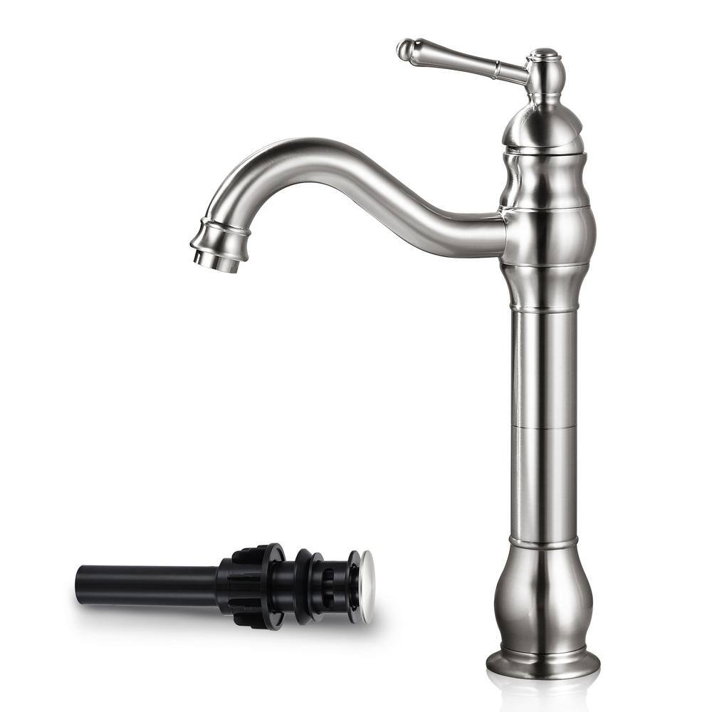 Single Hole Single Handle Waterfall Vessel Sink Faucet with Pop-Up Drain in