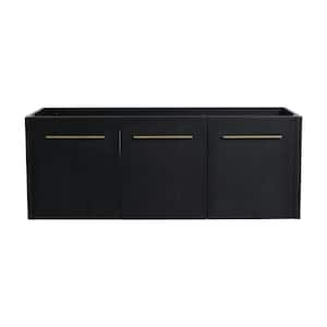 46.88 in. W x 17.94 in. D x 17.69 in. H Floating Bath Vanity Cabinet without Top with 2 Soft-Close Doors in Black