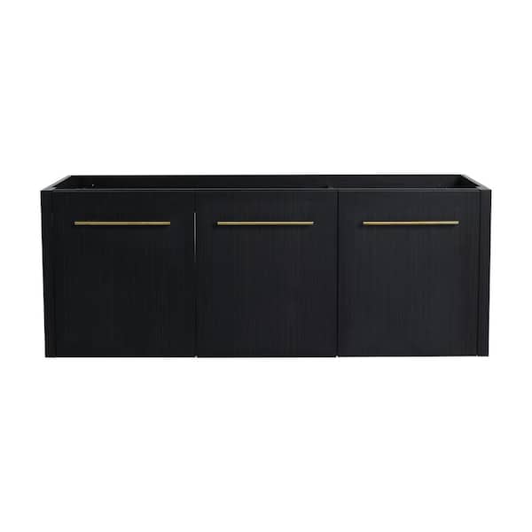 46.88 in. W x 17.94 in. D x 17.69 in. H Floating Bath Vanity Cabinet without Top with 2 Soft-Close Doors in Black