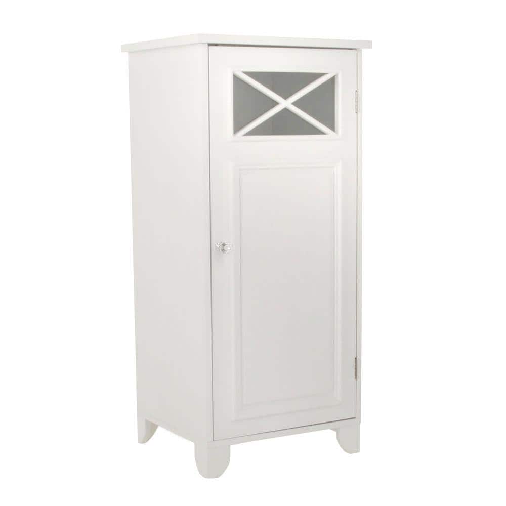Elegant Home Fashions Johnston 15 In W X 32 In H X 13 In D Bathroom Linen Storage Floor Cabinet In White Hd16834 The Home Depot