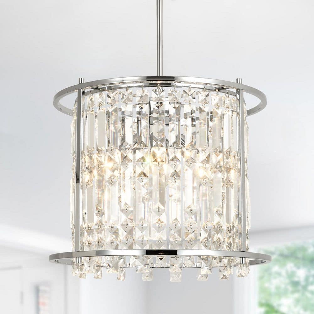 Kinlea 4 Light Chrome Crystal Modern Round Chandelier for Kitchen Island, Living Room and Dining Room price history on PriceWatchPro