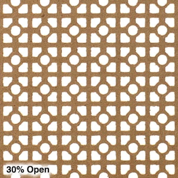 American Pro Decor 72 in. x 24 in. x 1/8 in. Unfinished Square and Mini Circle Decorative Perforated Paintable MDF Screening Panel Insert