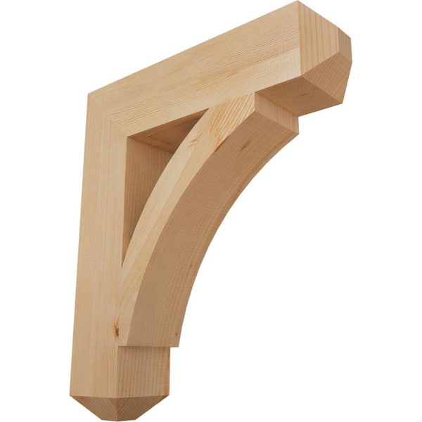 Ekena Millwork 5.5 in. x 30 in. x 26 in. Douglas Fir Thorton Craftsman Smooth Bracket