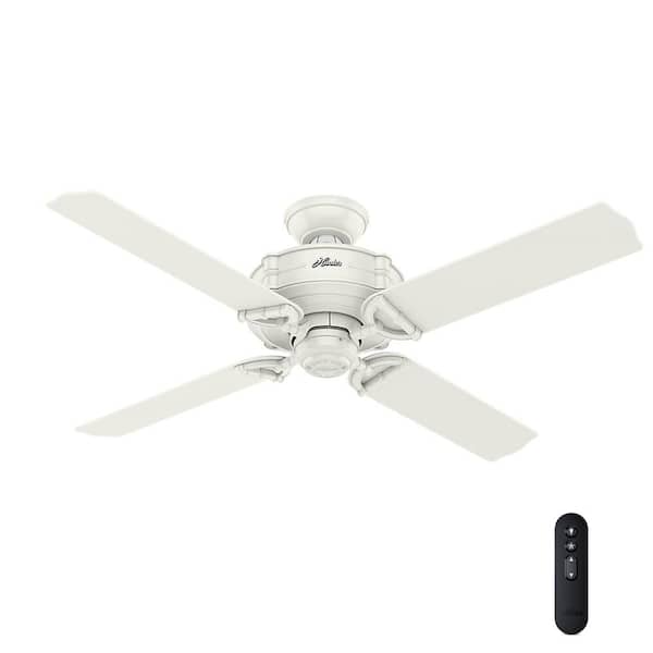 Hunter Brunswick 52 in. Indoor/Outdoor Fresh White Ceiling Fan with Integrated Handheld Remote Control