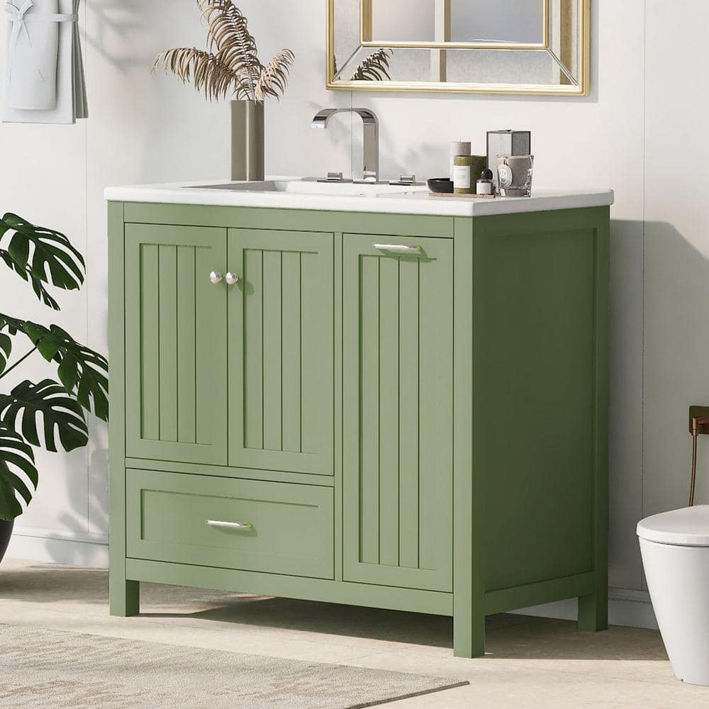 36 in. W x 18.3 in. D x 33.9 in. H Single Sink Freestanding Bath Vanity in 