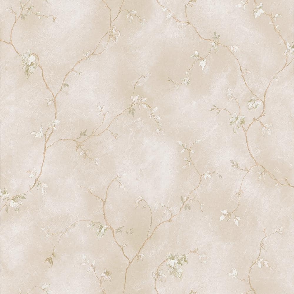 Brewster Naylor Beige Small Branch Trail Beige Wallpaper Sample