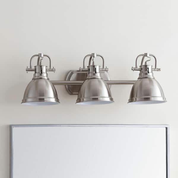 Roland 3-Light Brush Nickel Indoor Sconce
