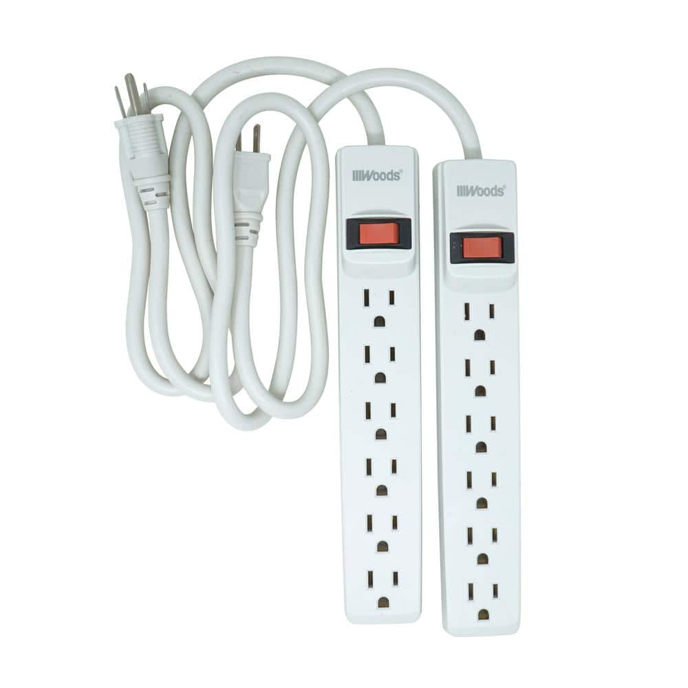 Woods 6-Outlet Power Strip (2-Pack)