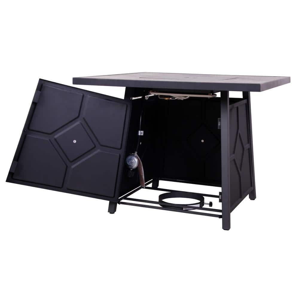 32-Inch Square Stone Gas Fire Pit Table