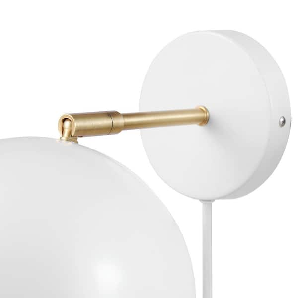 Braidy Warm Gold Plug-in Wall Sconce with Cord Cover - #610N9