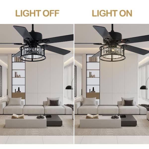 Oaks Aura Cesano 52 in. Indoor Matte Black Modern Glam