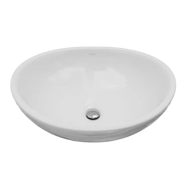 VC-302-WH Valera 16 in. Vitreous China Vessel Bathroom Sink in White