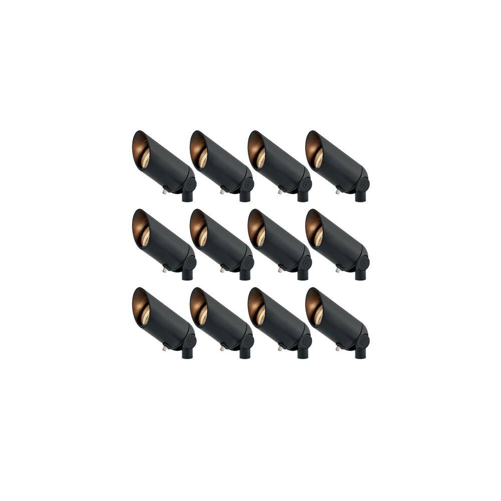 Satin Black Low Voltage Aluminum Landscape Spotlights