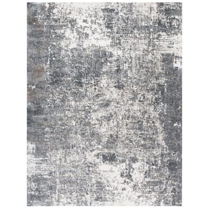 Aston Gray/Ivory 8 ft. x 10 ft. Distressed Abstract Area Rug