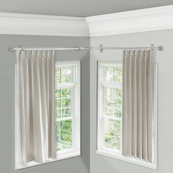 13/16 Dia Adjustable 48 to 84 Triple Curtain Rod in Satin Nickel with  London Finials