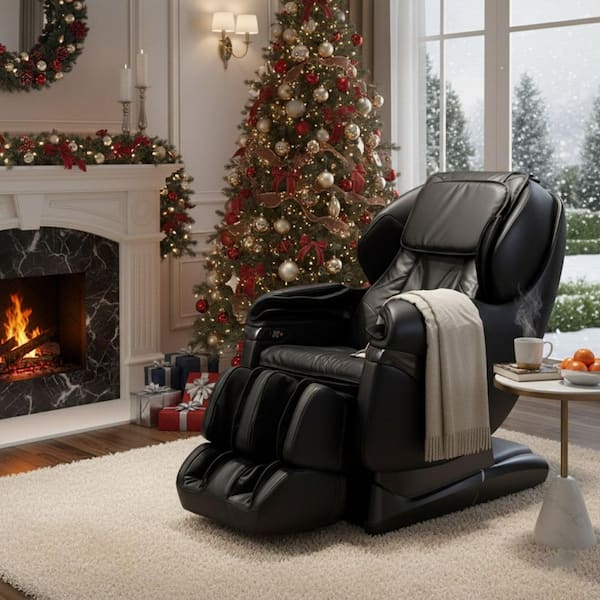 Pro 8500 Series Black Faux Leather Reclining 2D Massage Chair with Zero Gravity, Foot and Calf Massage, Heated Seat