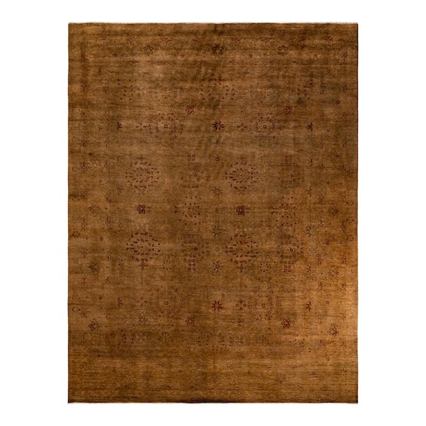 Fine Vibrance Gold 9 ft. x 12 ft. Solid Wool Indoor Area Rug