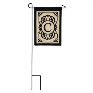 12.5 in. x 18 in. Cambridge Monogram Garden Applique Flag Letter C