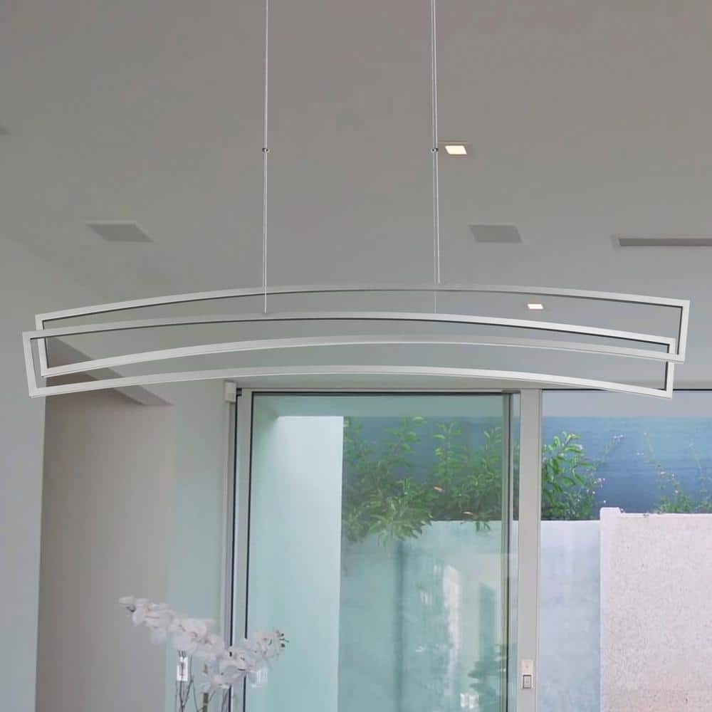 Sirius 46-Inch Silver Integrated LED Linear Chandelier