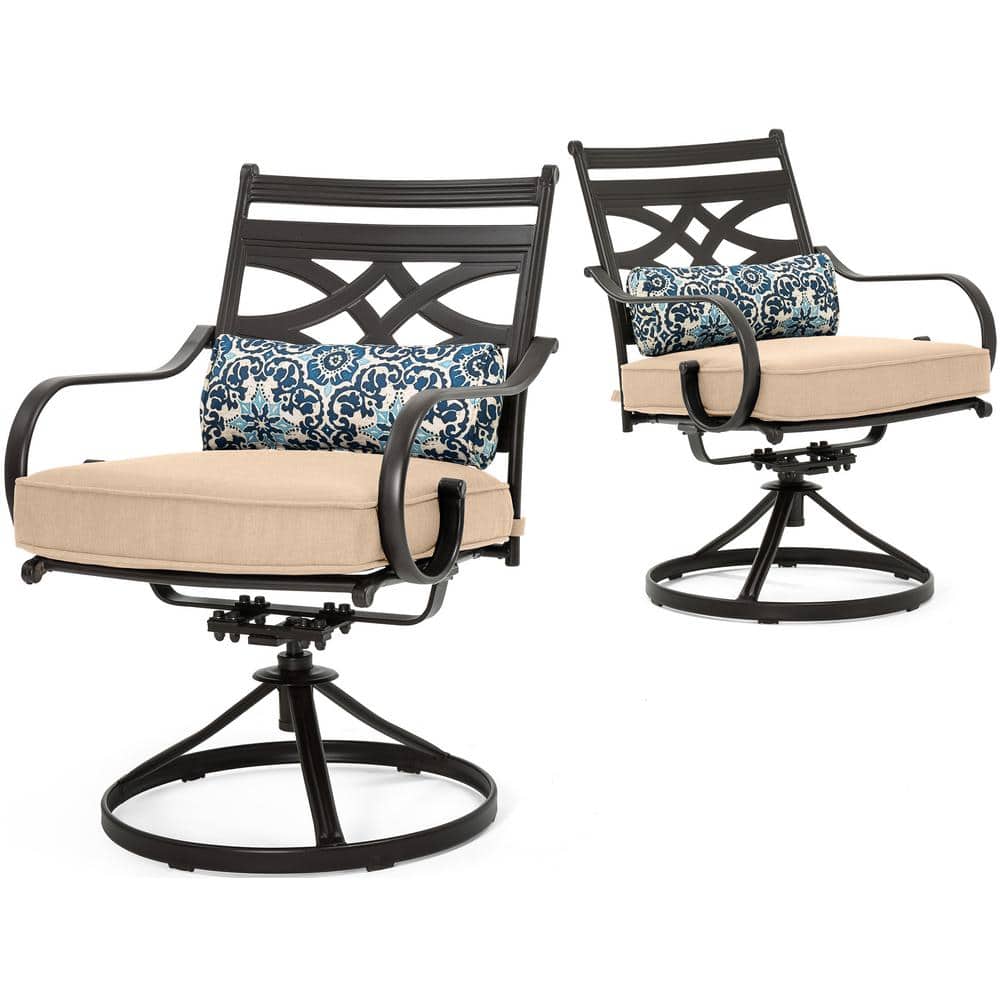 Montclair 7-Piece Black and Tan Steel Outdoor Dining Set