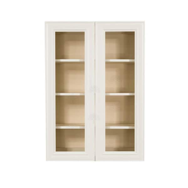 Princeton Assembled 24 in. x 42 in. x 12 in. Wall Mullion Door Cabinet with 2-Door 3-Shelves in Off-White