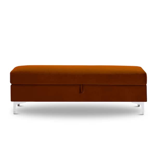 Utopia 4niture Elara 17.52 in. x 55.9 in. x 18.9 in. Camel Leisure Storage Bench