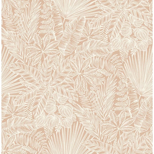 A-Street Prints Vita Pink Blush Botanical Matte Non Woven Wallpaper Roll