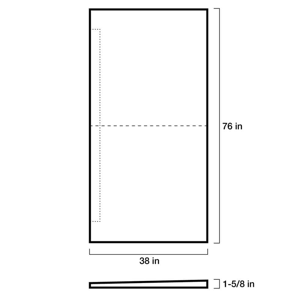 76" x 38" Waterproof Polystyrene Linear Shower Pan